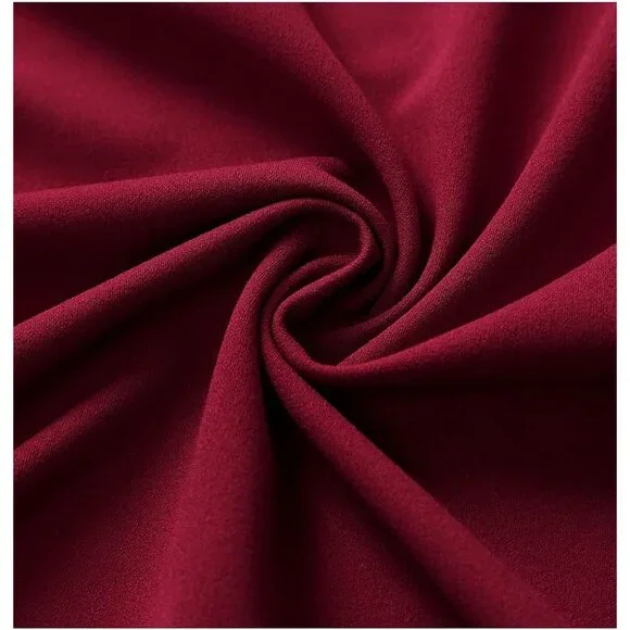 Dresstells Women's Burgundy Modest Vintage Cocktail Formal Party Dresses - Picture 4 of 6
